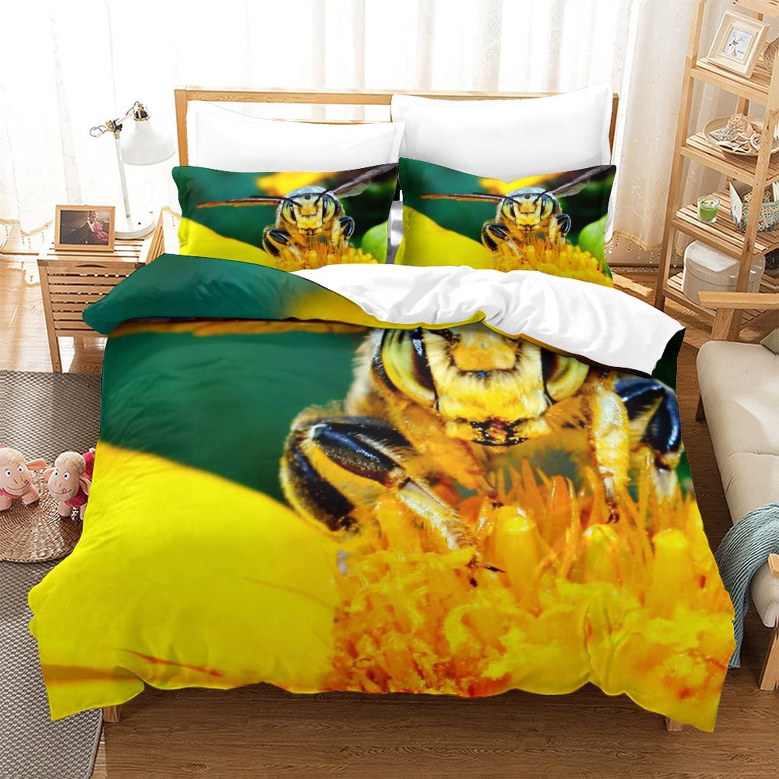 Housse de couette respirante 3D parure lit double 220x240cm