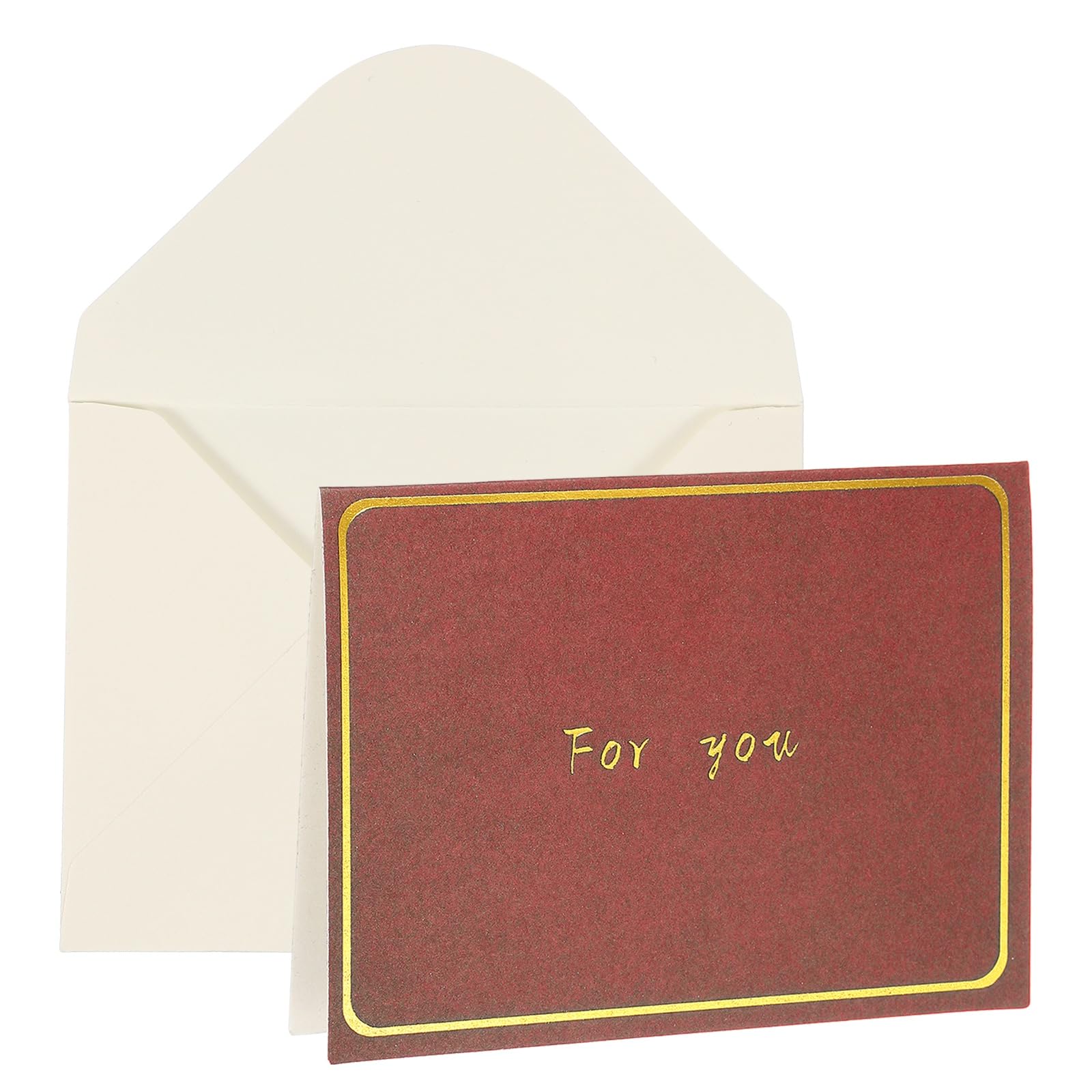 YOKIVE 3x4 For you Cards, 20 Pcs, Red, Small Greeting Card Blank Cards and Envelopes Minimalist Gold Border for Friends Business Adult Men Woman Gift Party Wedding