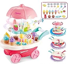 E Royal Shop ®Ice Cream Kitchen Play Cart Kitchen Set Toy with Lights and Music