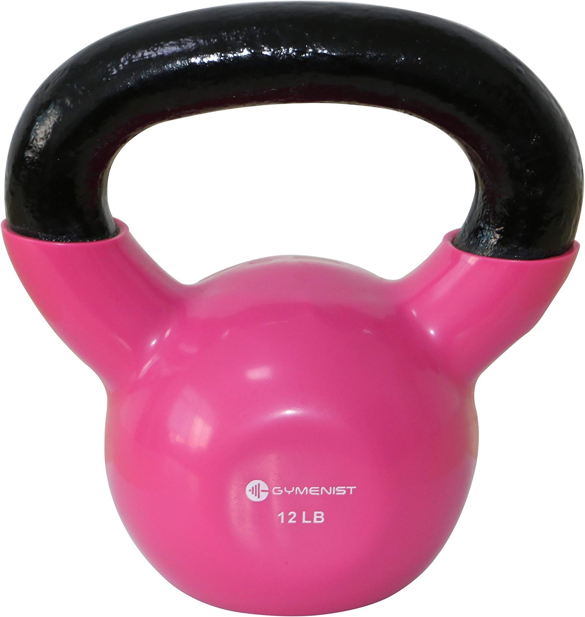 GYMENIST Iron Exercise Kettlebell, Vinyl Coated, Fitness Body Workout Equipment Kettle Bell, Choose Your Weight Size