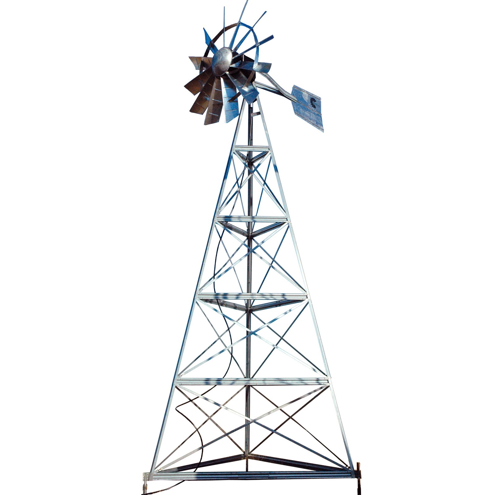 Outdoor Water Solutions OWMS0016 20-Feet Ornamental Galvanized 3-Legged Windmill Complete with Windmill Assembly
