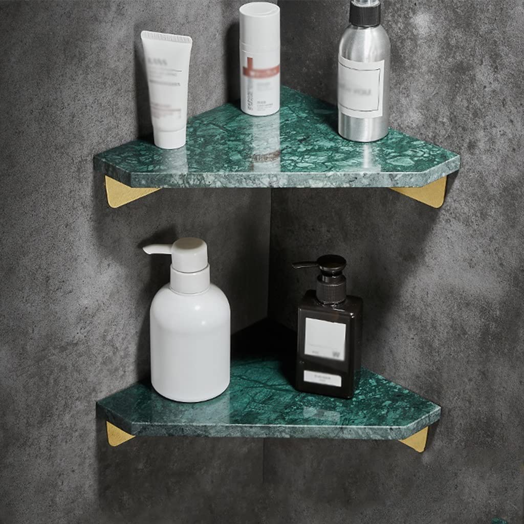 BAHELS Marble Bathroom Corner Shelf Shower Caddy Bathroom Wall Shelves Wall Mounted Bathroom Organizer Size Diamond Shaped Double