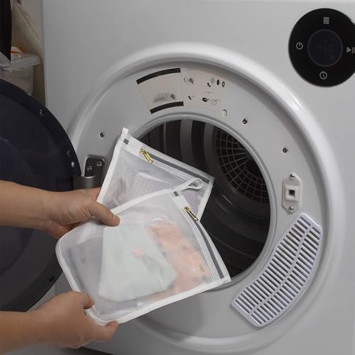 Miniatura 7 de TENRAI Paquete de 3 delicadas bolsas de lavandería para máscaras faciales reutilizables y almohadillas removedoras de maquillaje reutilizables,