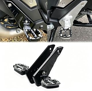 FOR X-ADV750 XADV750 xadv750 2026 2025 2024 2023-2021 アクセサリー オートバイ CNC アルミフロントフットレスト 折りたたみ式 リアフットレスト パッセンジャーフットレスト フットレスト (ブラック グレーロゴ) [並行輸入品]