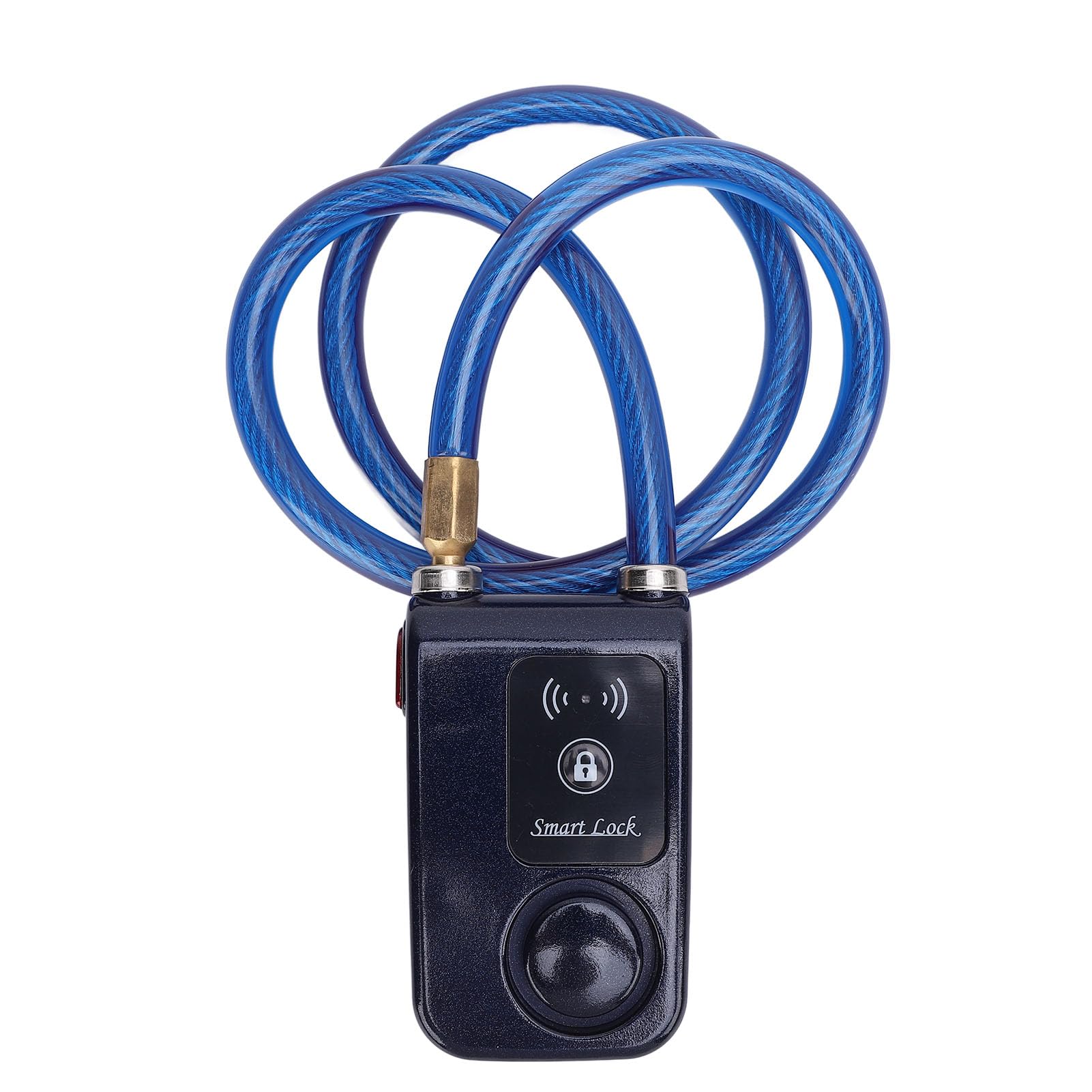 キーレスBluetoothバイクバイクロック、110dbアラーム付きサイクリングロック、IP44防水APPロック解除振動アラーム盗難防止スマートロック、低バッテリーインジケーター (青)