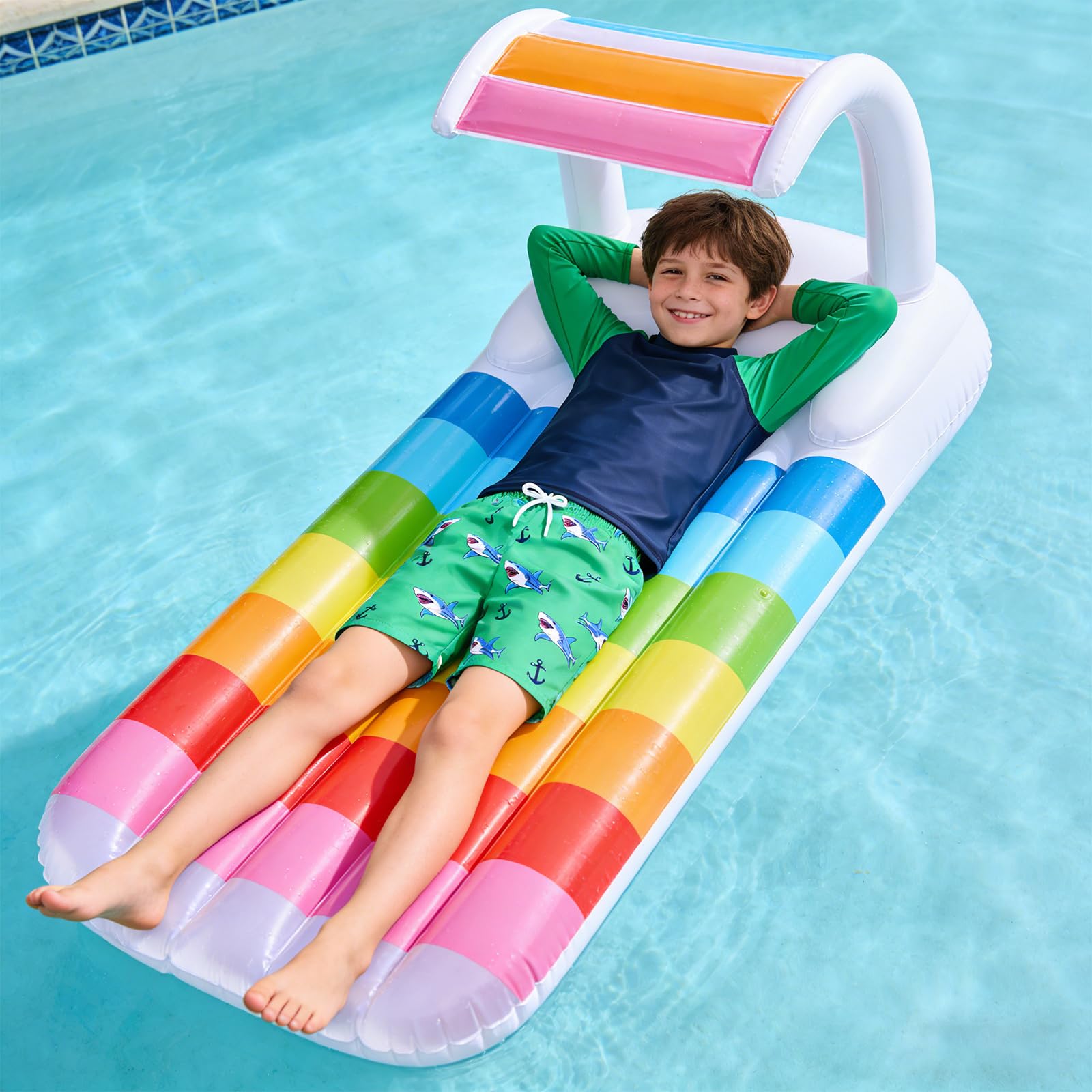 Kids4ever Set Costumi da Bagno da Bambino Protezione UV Asciugatura Rapida Costume da Bagno in 2 Pezzi a Maniche Lunghe Pantaloncini 4-12 Anni