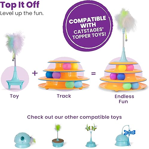 Miniatura 6 de Petstages Cat Tracks Cat Toy - Fun Levels of Interactive Play - Circle Track with Moving Balls Satisfies Kittys Hunting Chasing and Exercising Needs