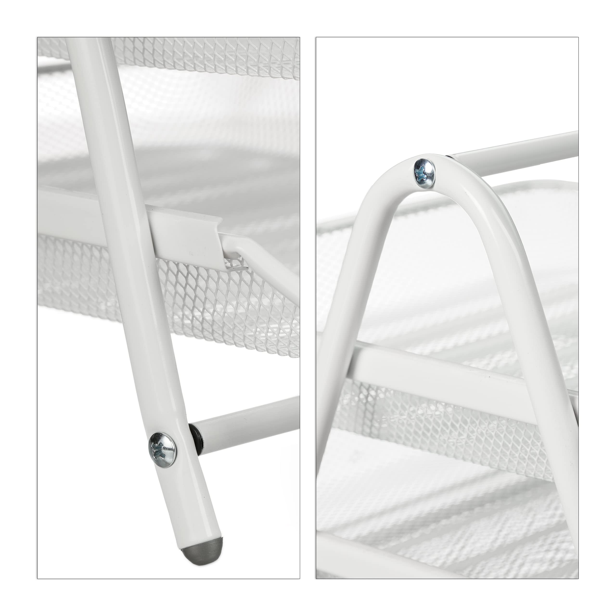 Relaxdays Organizador Oficina 3 Niveles, Bandeja Documentos Metal, Soportepara Papel A4, 26,5x29,5x35,5 cm, Blanco