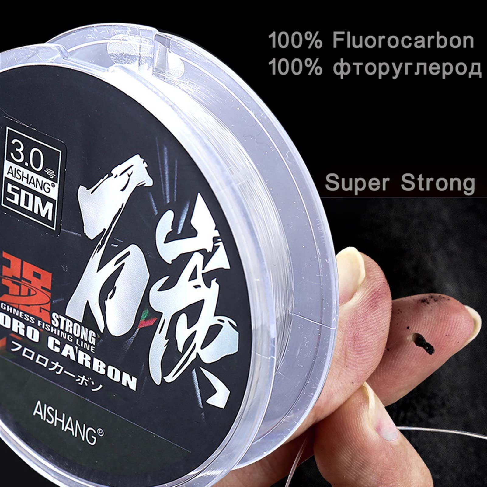 TOMYEUS Fil de Peche 50m monofilament Ligne de pêche au fluorocarbone Résistance à la résistance à la Laisse Ligne de Leader en Fibre de Carbone de Carbone Ligne de pêche