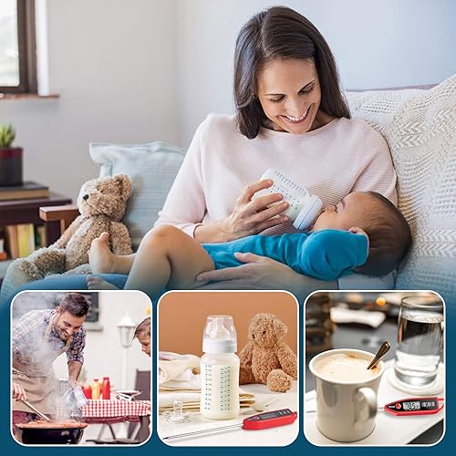 Miniatura 5 de AikTryee - Termómetro de carne de lectura instantánea termómetro de cocina termómetro de dulces de cocina con interruptor FahrenheitCelsius para