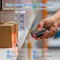 Vista 9 de Symcode Escáner de código de barras Bluetooth Mini 1D pequeño escáner portátil de código de barras 3 en 1 Bluetooth y 2.4G inalámbrico y USB