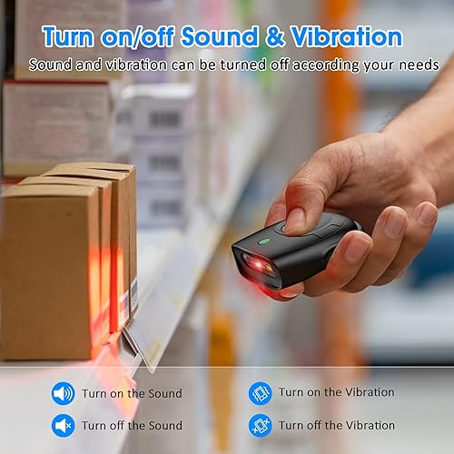 Miniatura 9 de Symcode Escáner de código de barras Bluetooth Mini 1D pequeño escáner portátil de código de barras 3 en 1 Bluetooth y 2.4G inalámbrico y USB con