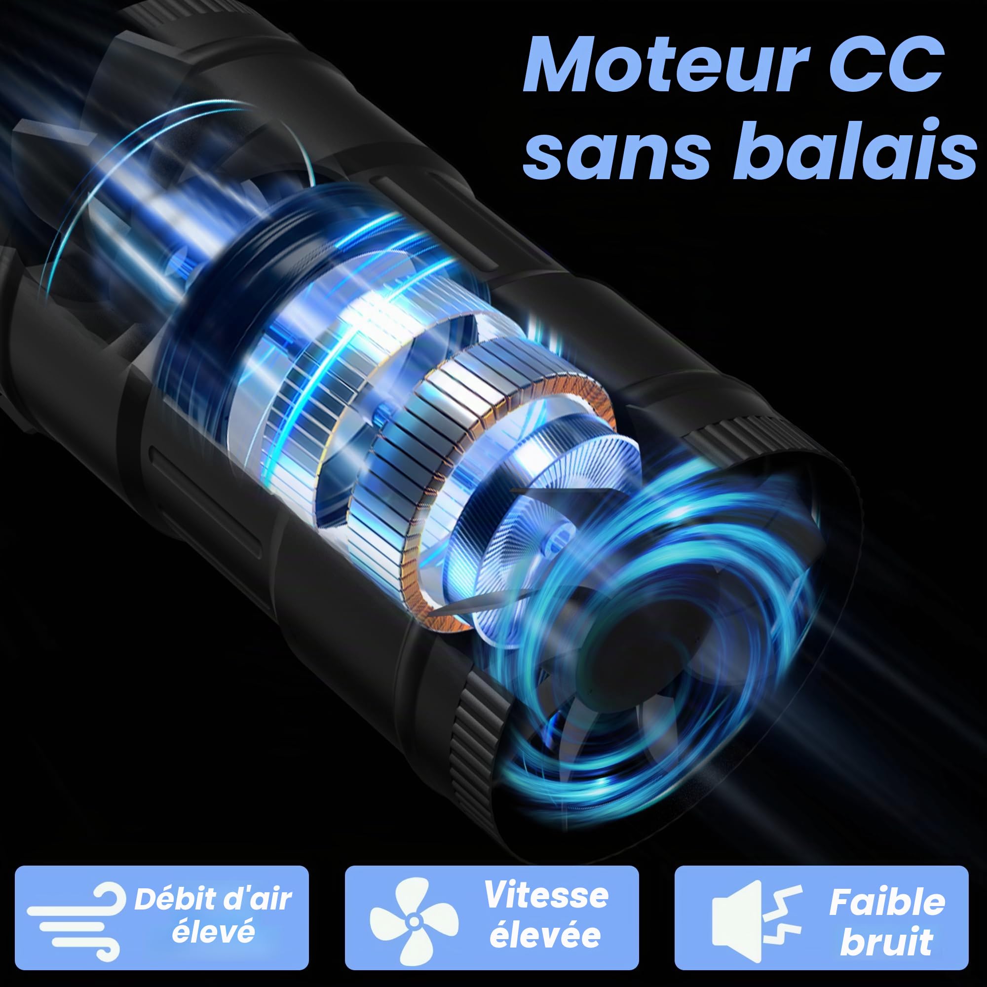 Extracteur d'Air 100 mm, Ventilateur d'Extraction 221 m³/h,EC Moteur Conduit 4500 PRM 6 W Contrôleur de Vitesse,Cave Humide, pour Refroidissement Tentes Croissance Cultures Hydroponiques