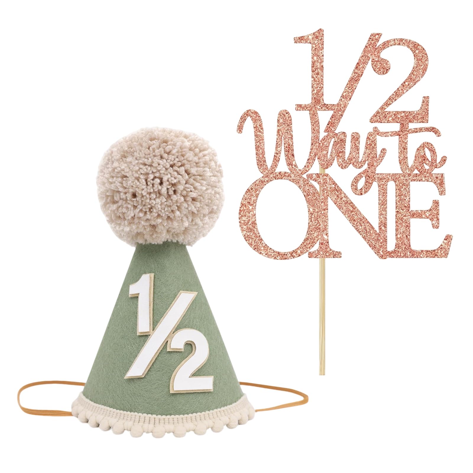 2 Pcs 6 Months Birthday Decoration Set, Half Birthday Decoration for Baby Boy Birthdays Caps Party Half Birthdays Cap, Adorable Party Hat, Great for Photo Shoots Celebrations-image-16