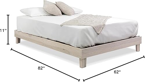 Miniatura 12 de Marco de cama de plataforma de madera maciza con listones, calidad fabricada en Pensilvania, Estados Unidos de álamo por artesanos menonitas, no