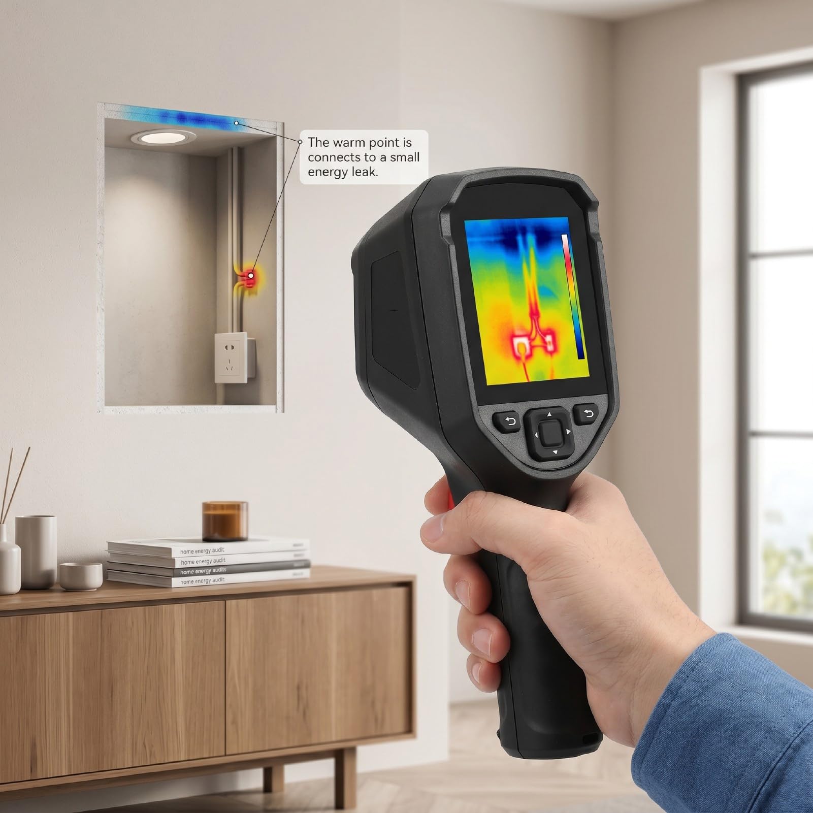 Handheld Thermal Imaging Camera with 25Hz Rate | Medición precisa de temperatura, emisividad ajustable, tamaño compacto, alertas de peligro intuitivas, análisis USB C