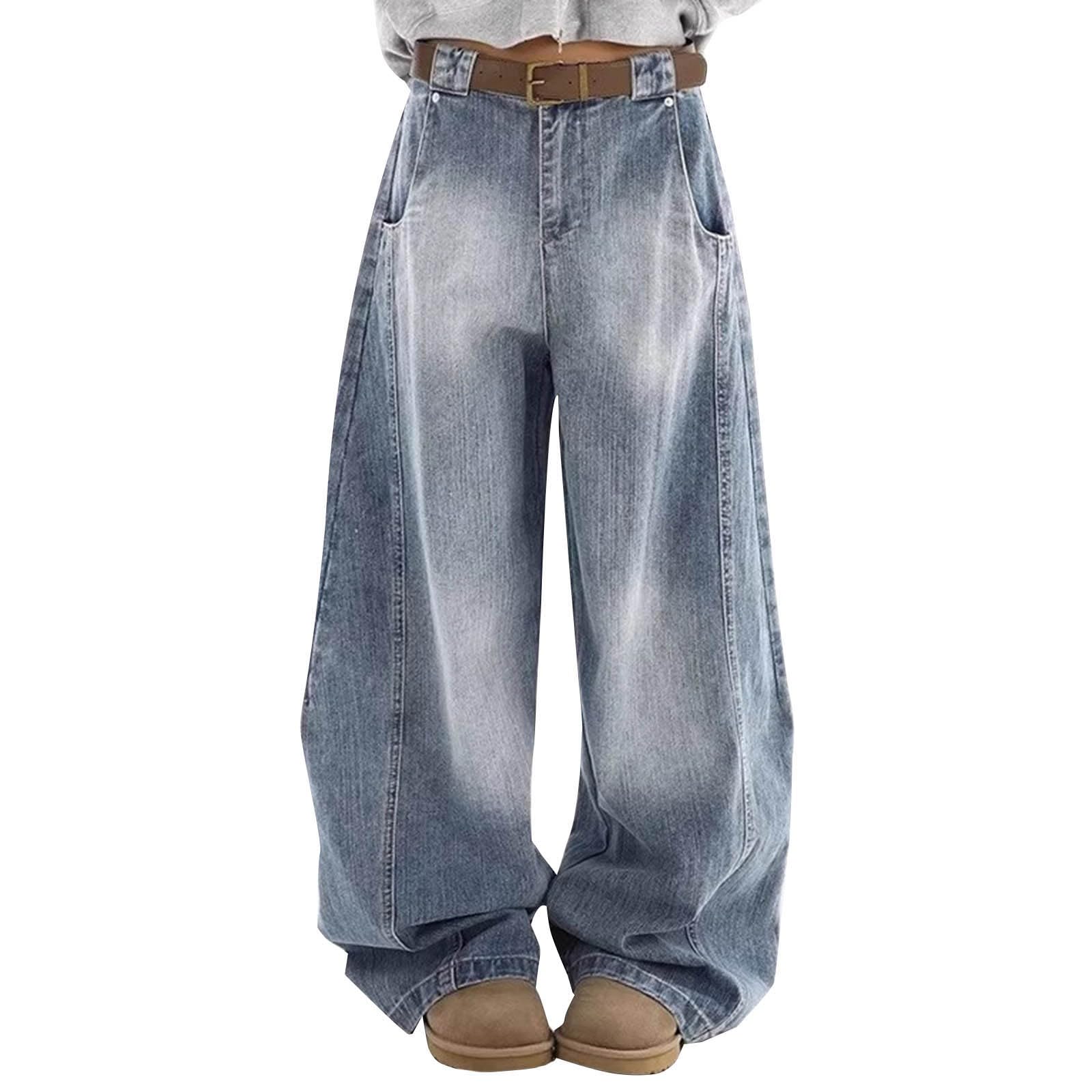 Jeans Damen Baggy Y2K, Jeanshose Oversize Retro Boyfriend Damenjeans