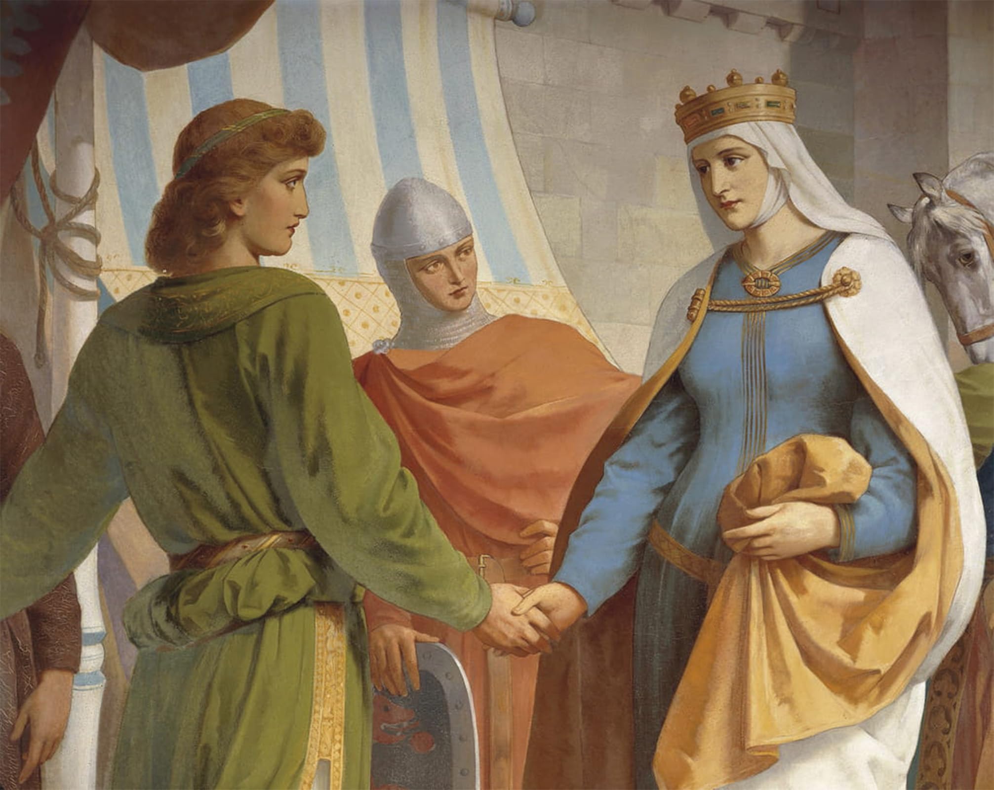 Posteriik No Frame Vintage Art Print Images Pictures Print Parzival Bidding Farewell To His Mother Queen Herzeloyde By Christian Jank Modern Colour Posters For Office Home Decor 60X90cm