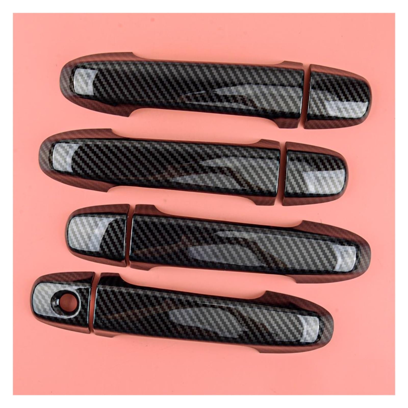 DEHIWI Maniglie interne per portiere 8 Pz/set Nero In Fibra Di Carbonio Stile Porta Laterale Maniglia Tappo Di Copertura Trim Per Impreza Berlina Hatchback 2011 2010-2008 LHD