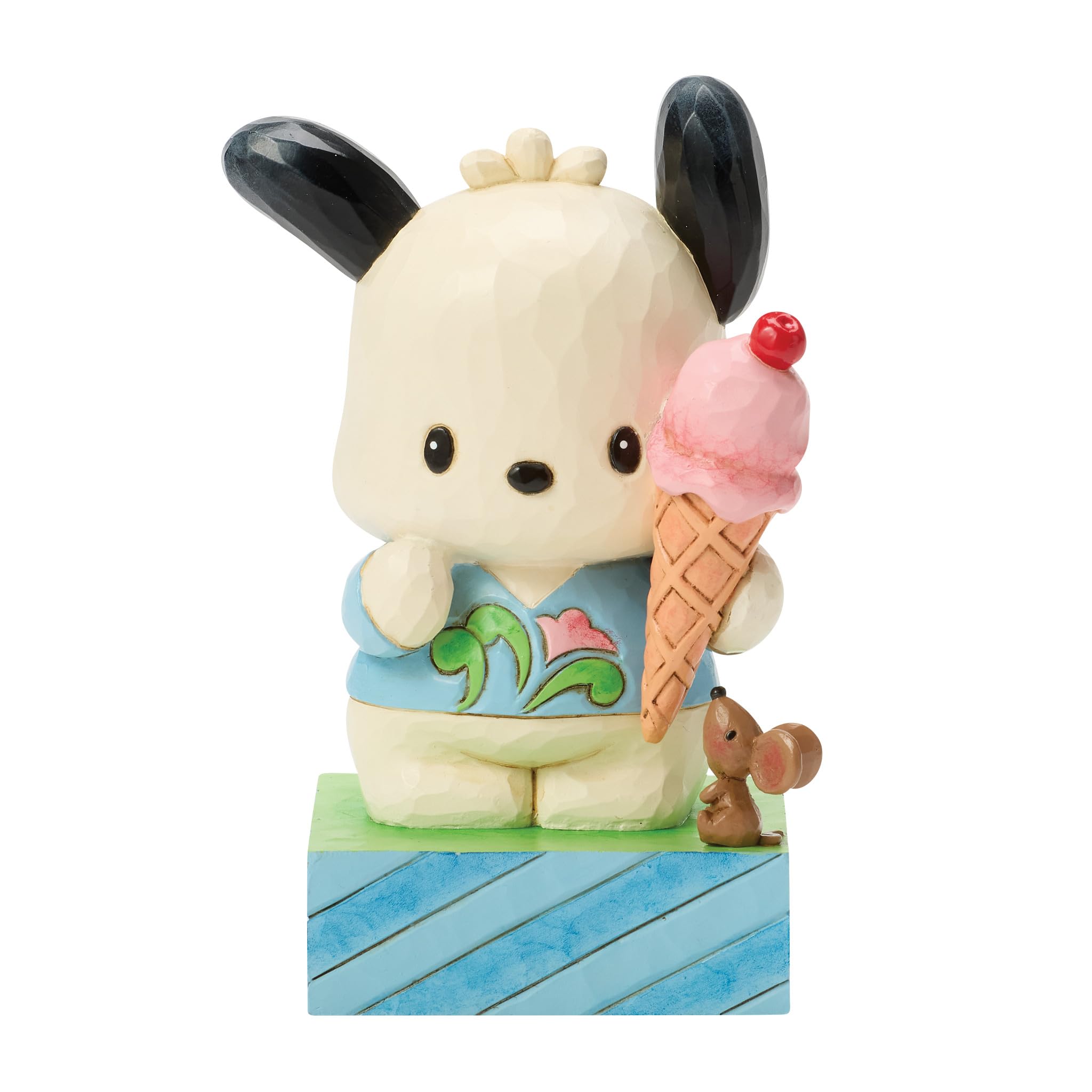 Enesco Sanrio by Jim Shore Hello Kitty Pochacco Holding Ice Cream Figurine, 4.4 Inch, Multicolor