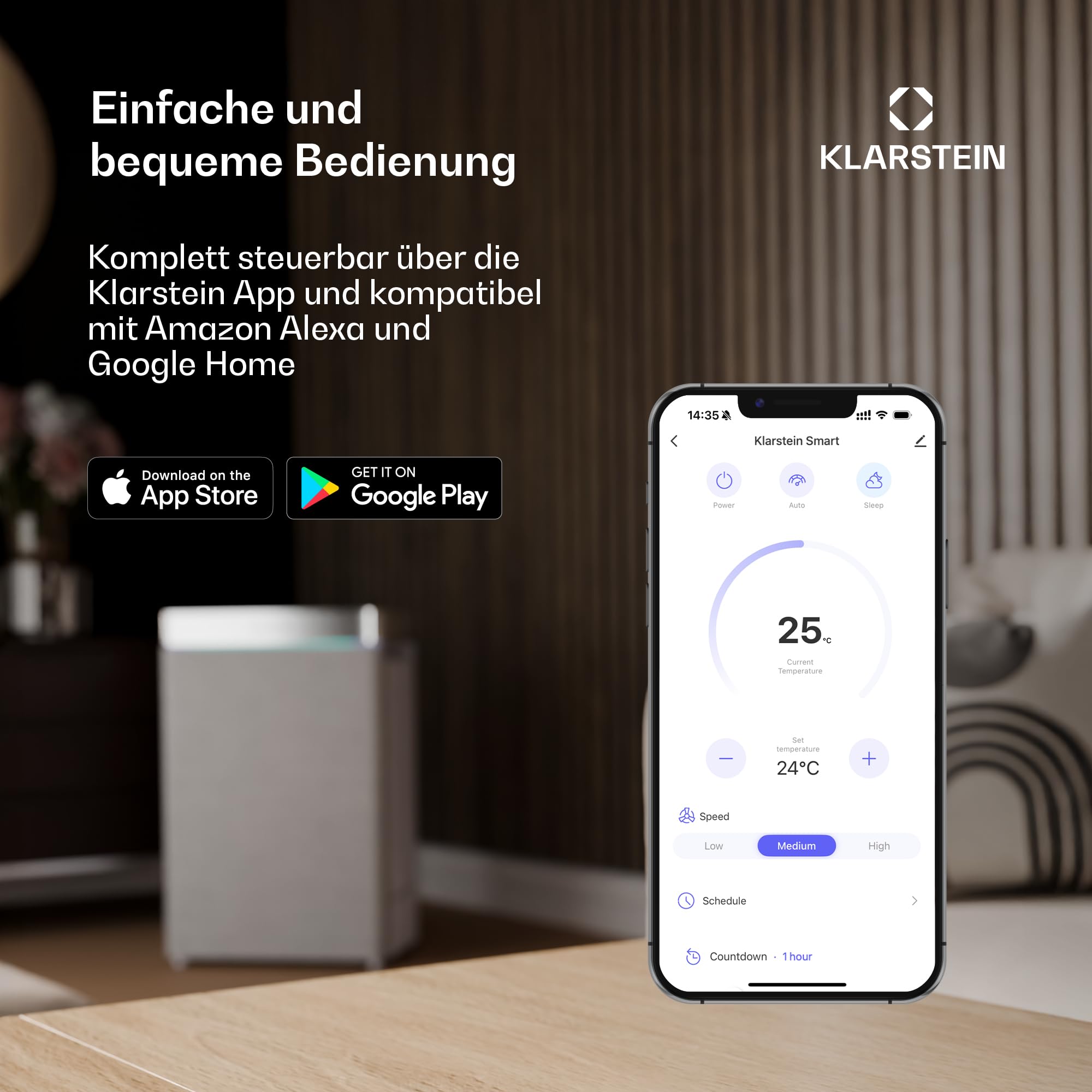 Klarstein Polar Tower Smart Ventilator Mit Wasserkühlung – 4-in-1 Luftkühler, Luftbefeuchter & Reiniger, 7L Tank, WiFi & App Steuerung, 3.306 m³/h Luftdurchsatz, Timer, Mobil, Weiß
