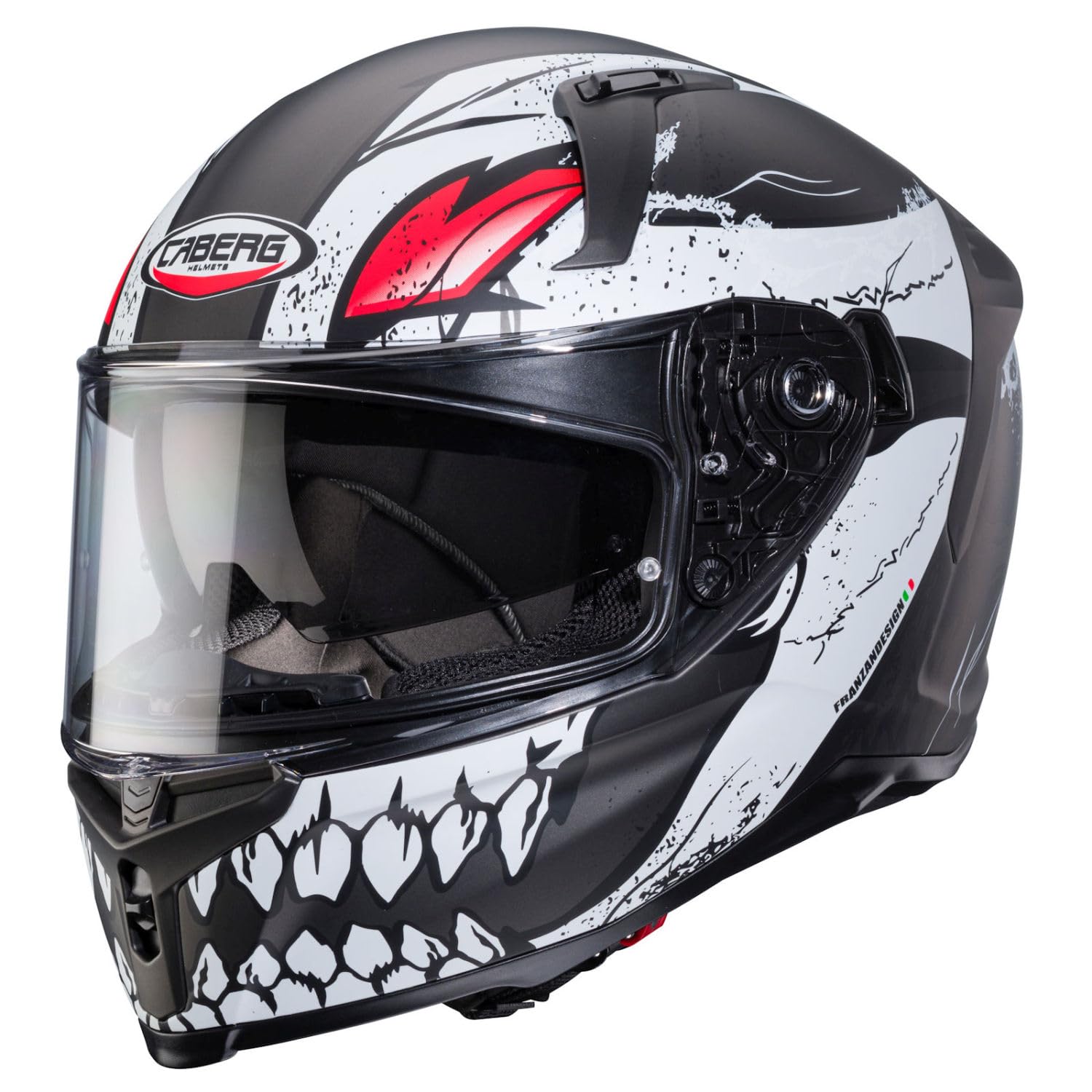 CABERG AVALON X PUNK MATT GREY / WHITE / RED XS CASCO INTEGRALE