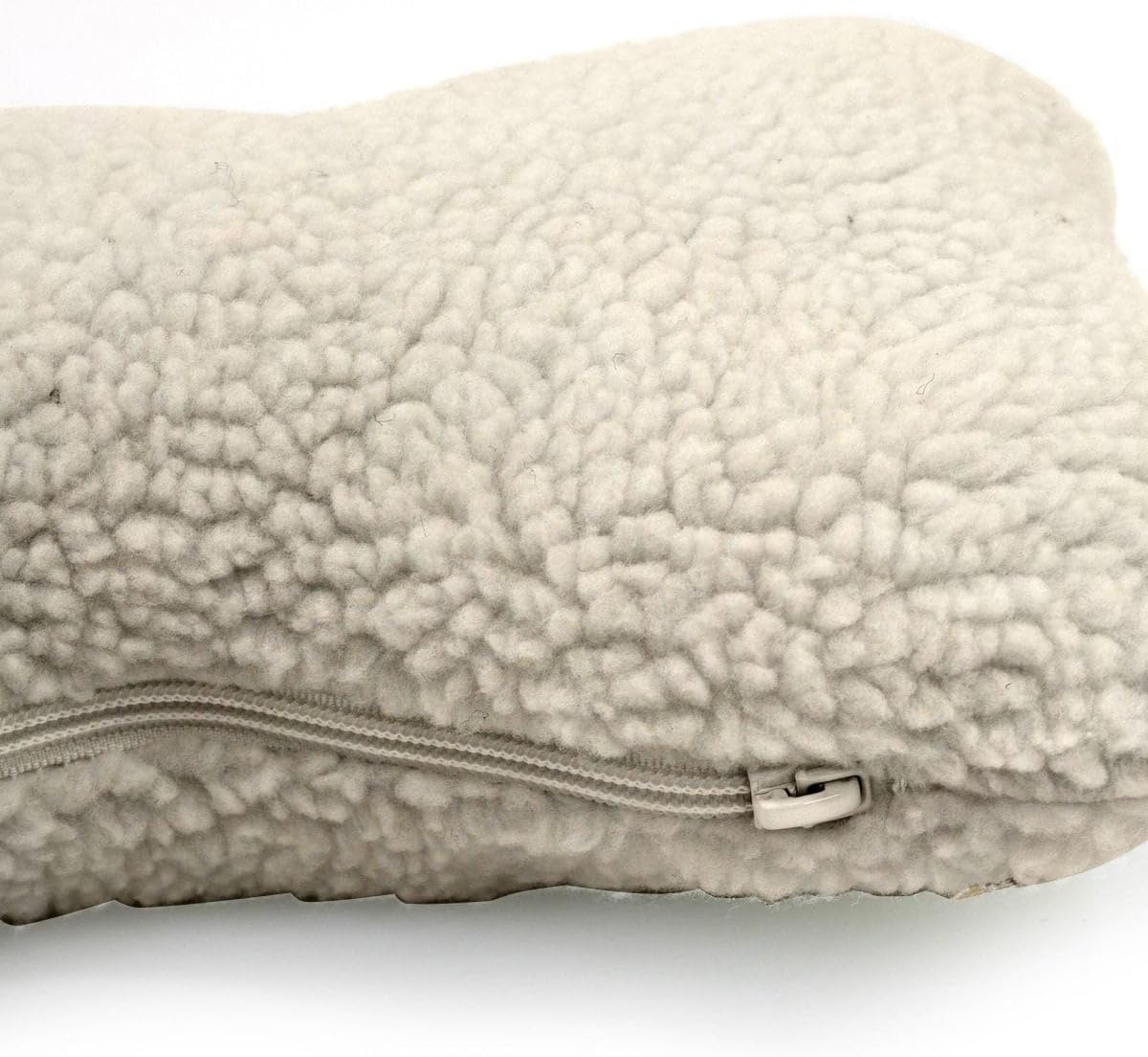 Carolina Pet Sherpa Bone Shaped Pillow/Toy for Pets, Medium, Natural