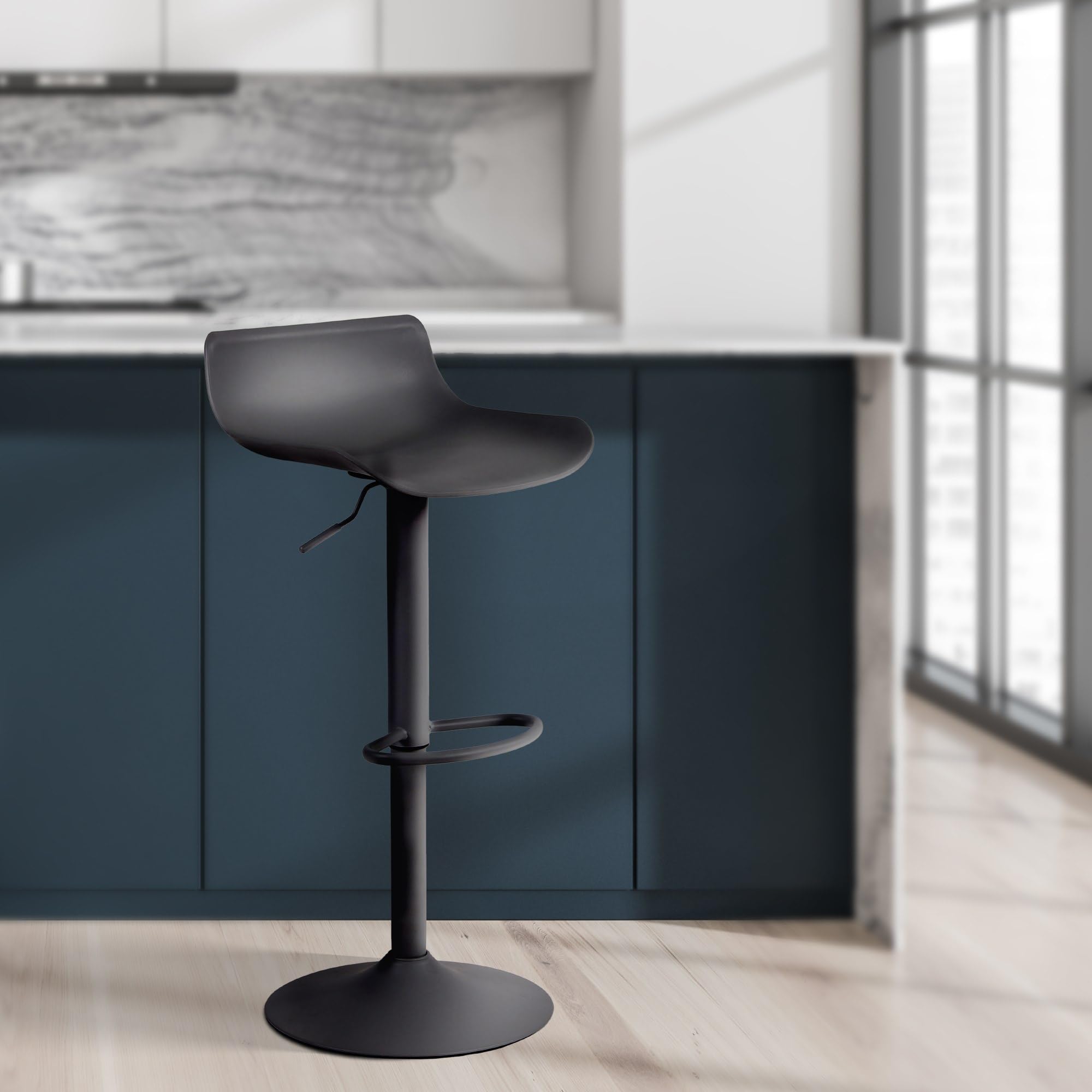 CLP Lot de 2 tabourets de bar Aveiro en plastique , Noir - Achat & prix