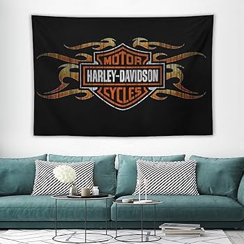Amazon.co.jp: ハーレーダビッドソン タペストリー,モダン 多機能
