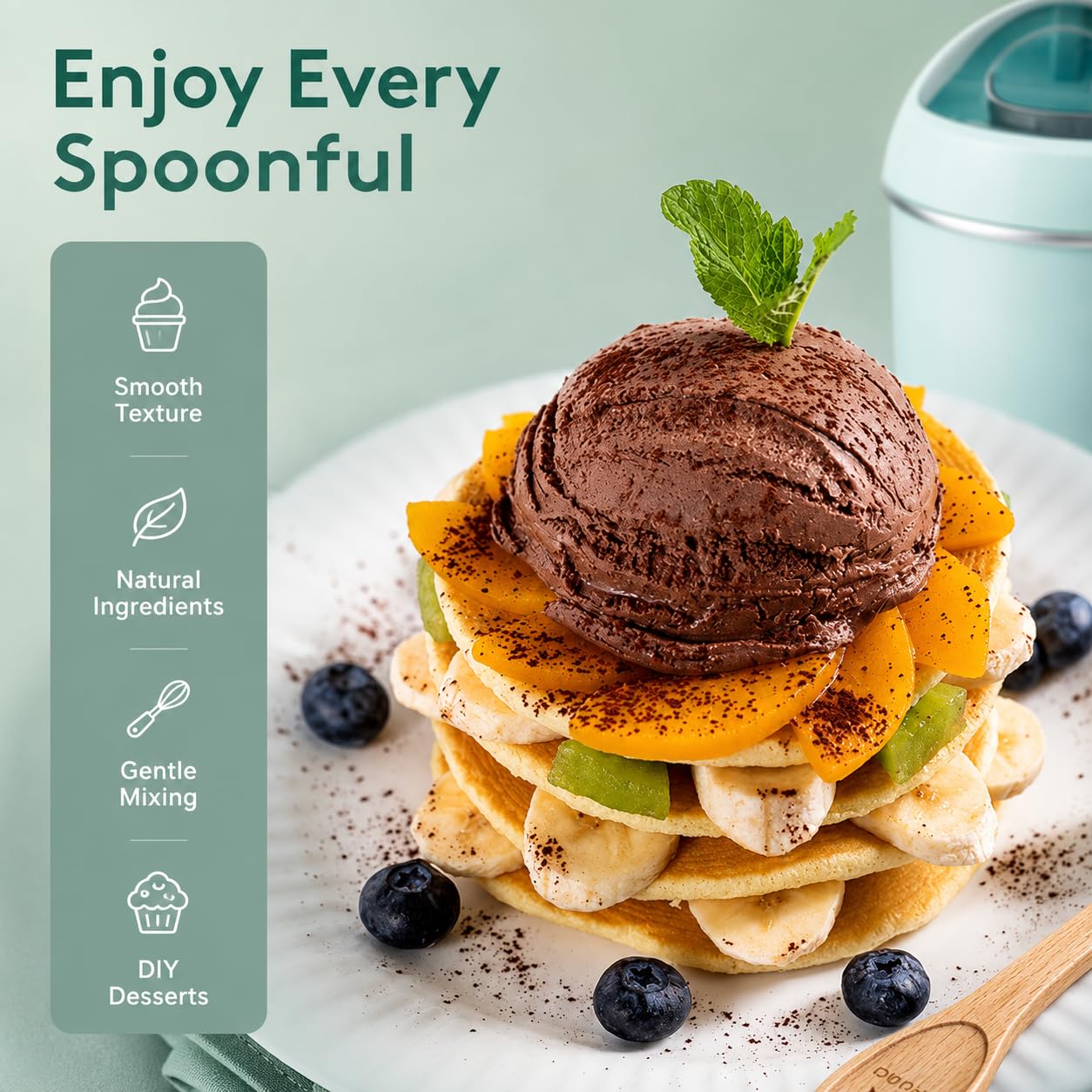 Machine à glace électrique 800 ml pour yaourt glacé et sorbet