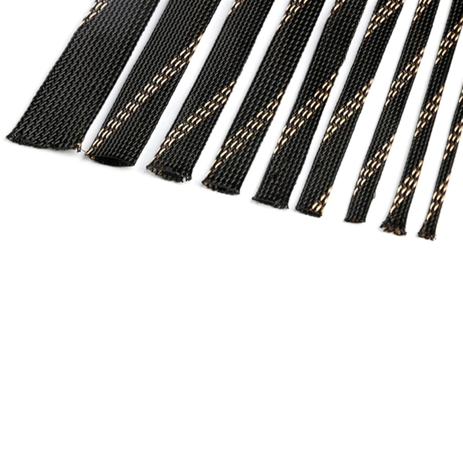 Gaine Cable Manchons tressés isolants 1/5M/10/20M Noir + Or 4/6/8/10/12/15/20/25mm Protection de Fil Câble Gaine tressée hautement Extensible(20mm,20M)