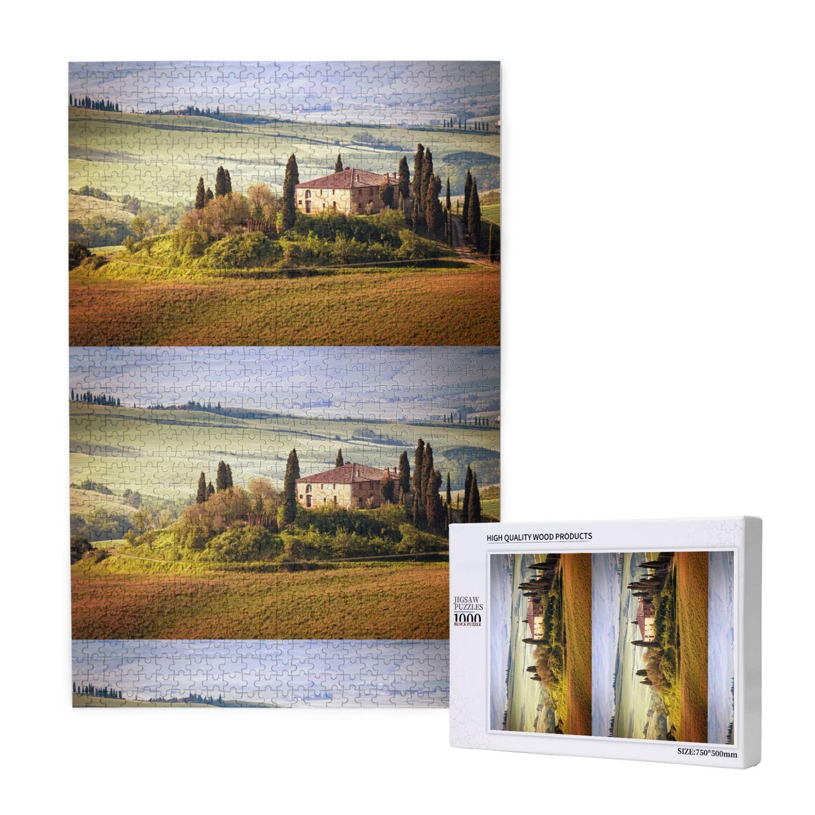 Toscana vista da pietra Antico villaggio di Montepulciano Italia in una giornata nuvolosa Natura, 1000 pezzi Puzzle per adulti Puzzle impegnativi, puzzle