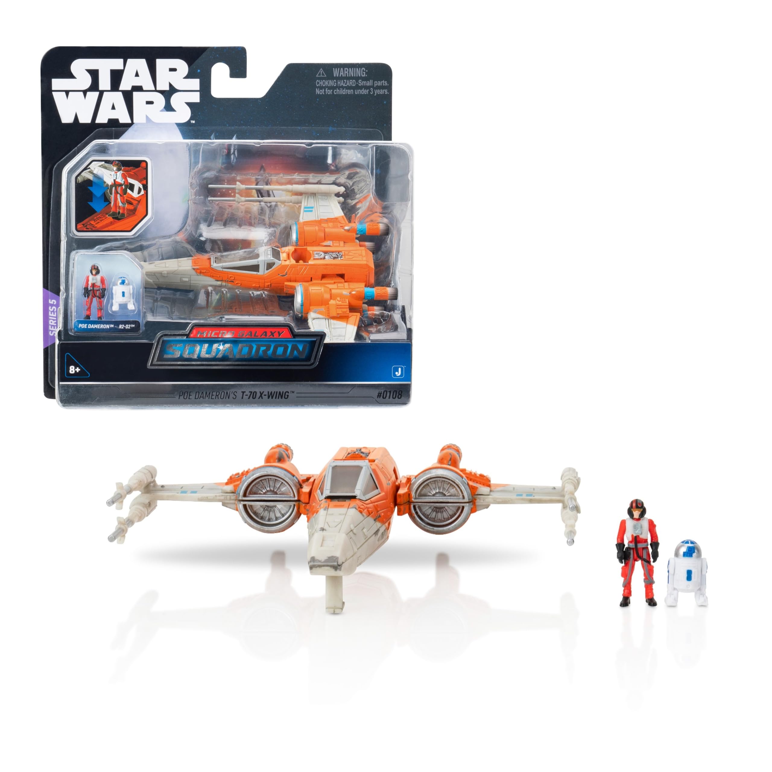 Bizak Star Wars Galaxy Squadron Ship T70 Xwing Orange Medium, 12cm