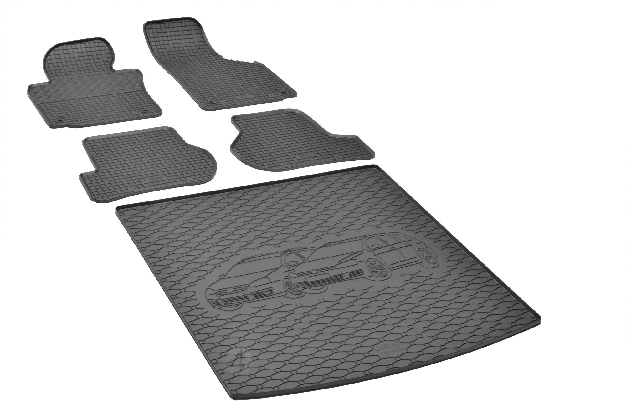 Kofferraumwanne und Gummifußmatten RIGUM geeignet für VW Golf VI Variant Kombi 2008-2012 Perfekt angepasst + Magic Eraser