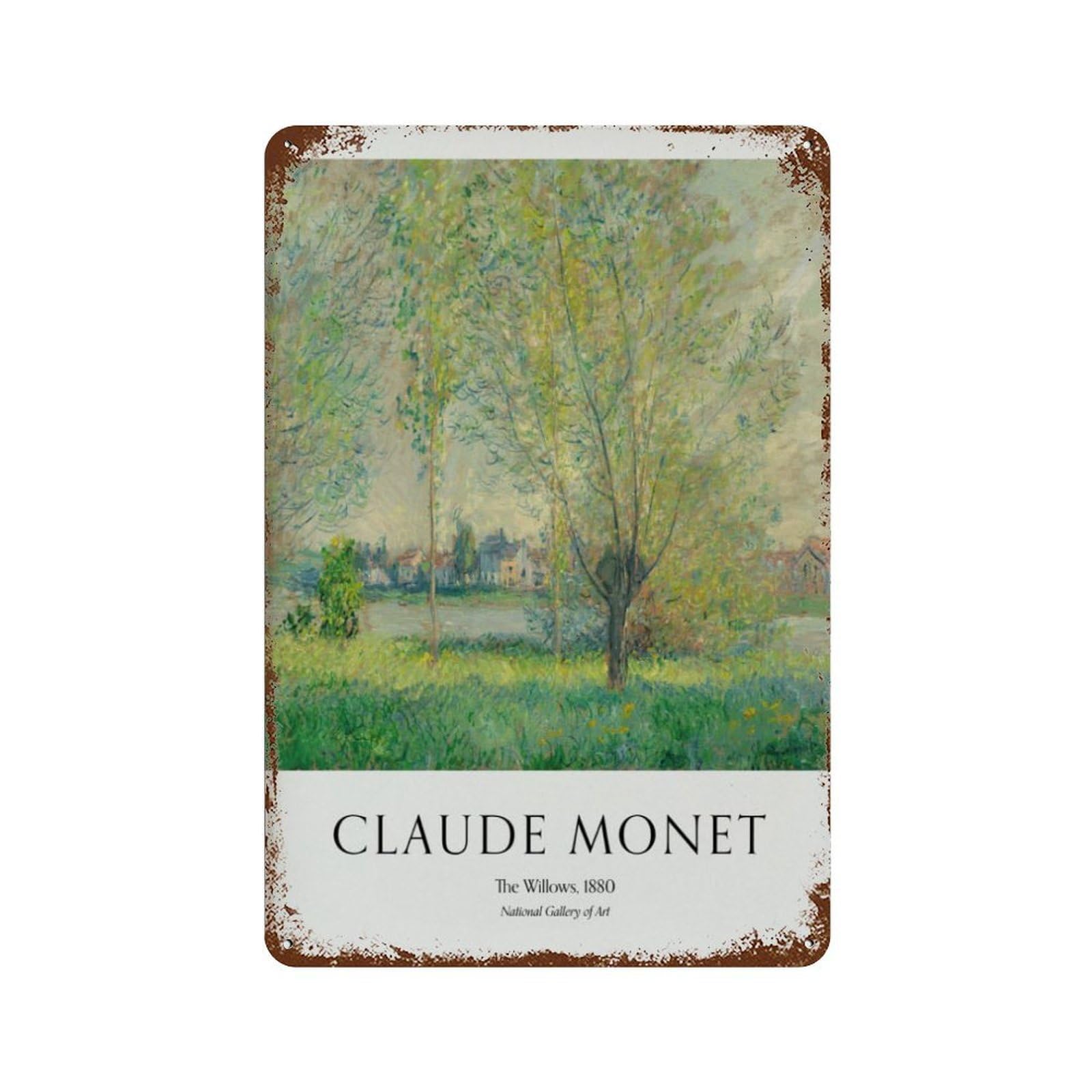xiaoxiaoshen Monet 'the Willows' French Impressionist Wall Decor Art Metal Tin Poster Modern Home Decor Art Home Bar Shop Decorations Vintage Sign 30x20cm