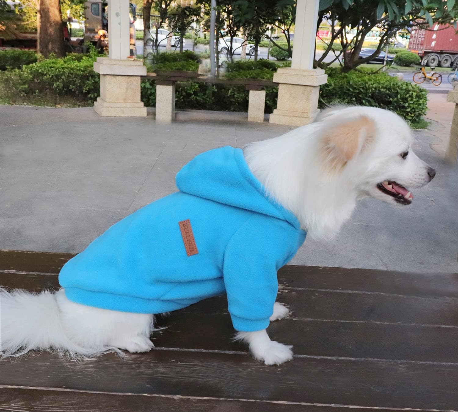 HuaLiSiJi Dog Hoodie Dog Sweatshirt Elasticity Fabric is Quite Comfortable, Soft and Warm for the Animal and Easy to Wear (Blue, XS) - Image 4