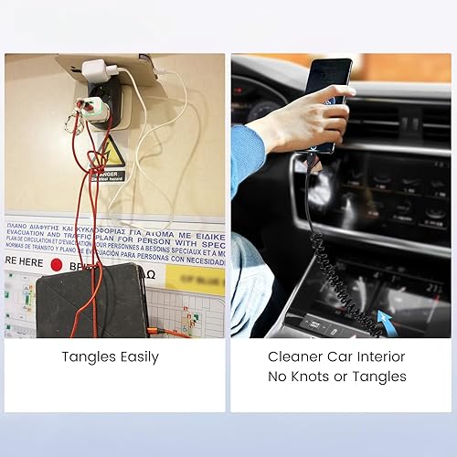 Miniatura 4 de Paquete de 2 cables USB C en espiral para iPhone 16 Pro Max/15/15 Plus/15 Pro/15 Pro Max, cable de carga rápida PD retráctil, negro