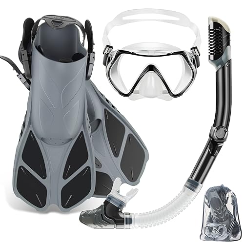 ZEEPORTE Mask Fin Snorkel Set, Travel Size Snorkeling Gear for