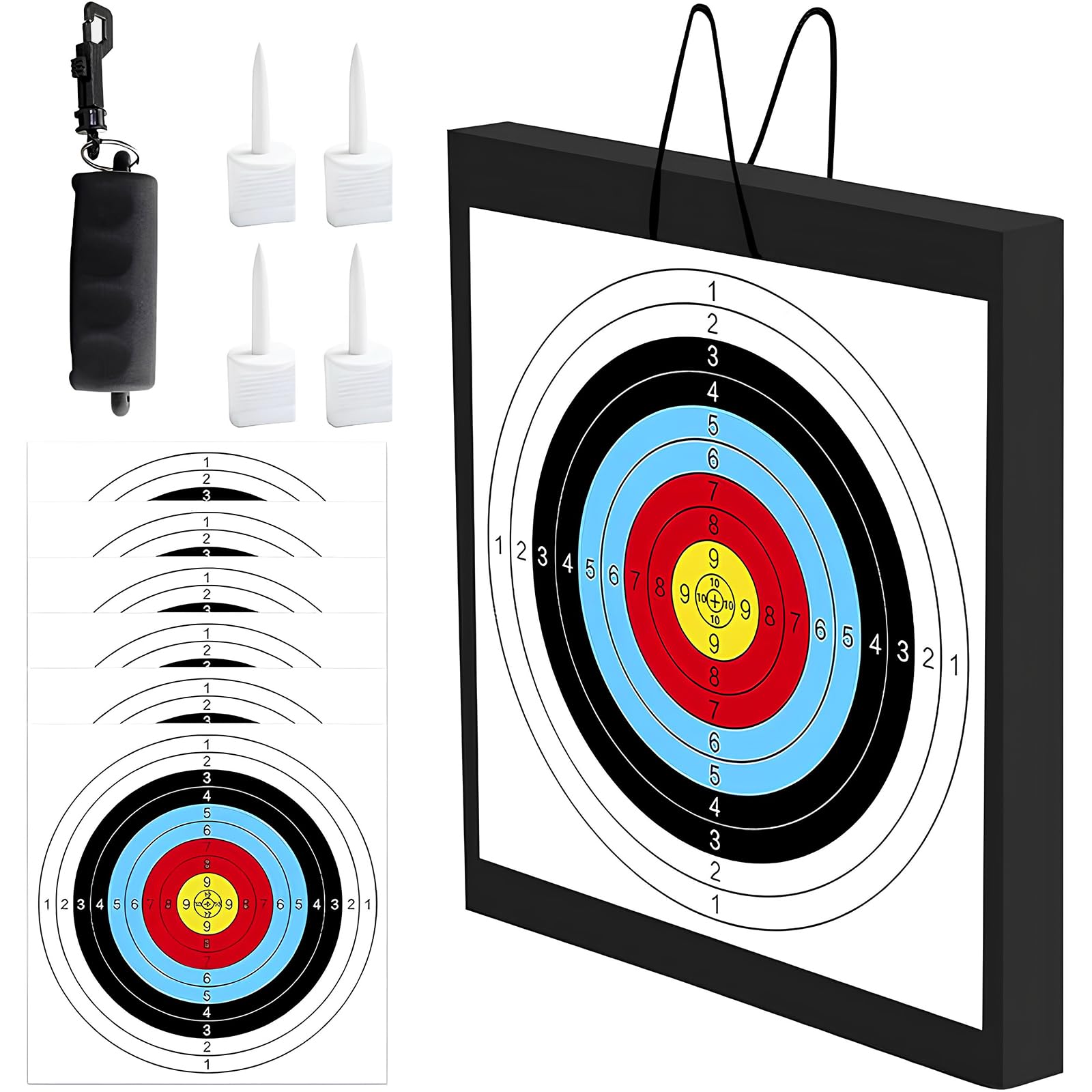 Archery Target - 20'' Foam Targets for Backyard, Bow & Arrow Target with Rope for Recurve Bow Longbow or Compound Bow Shooting Practice