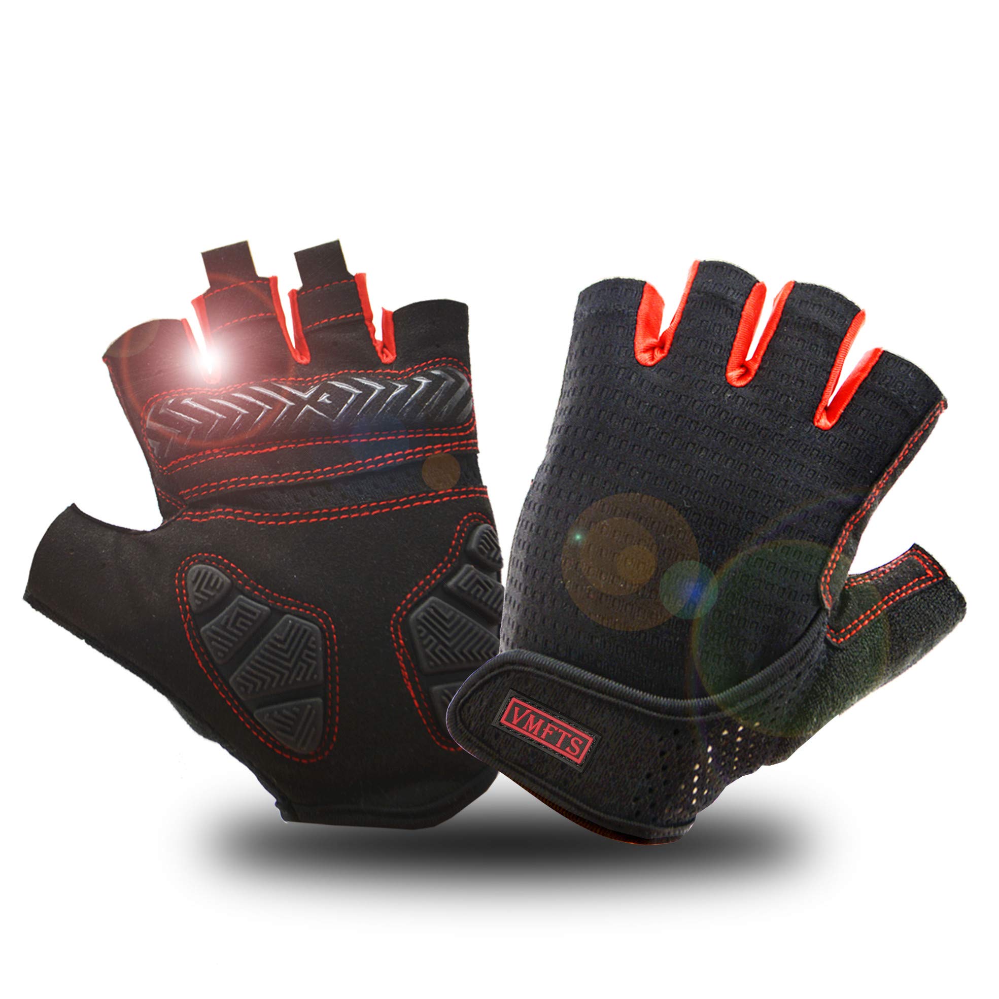 WMOSS Weightlifting Gloves Gel Pad Cycling Gloves Fingerless Gym Gloves for Mens Womens Fitness Crossfit Workout Biking Fishing Hunting Driving Half-Finger Black