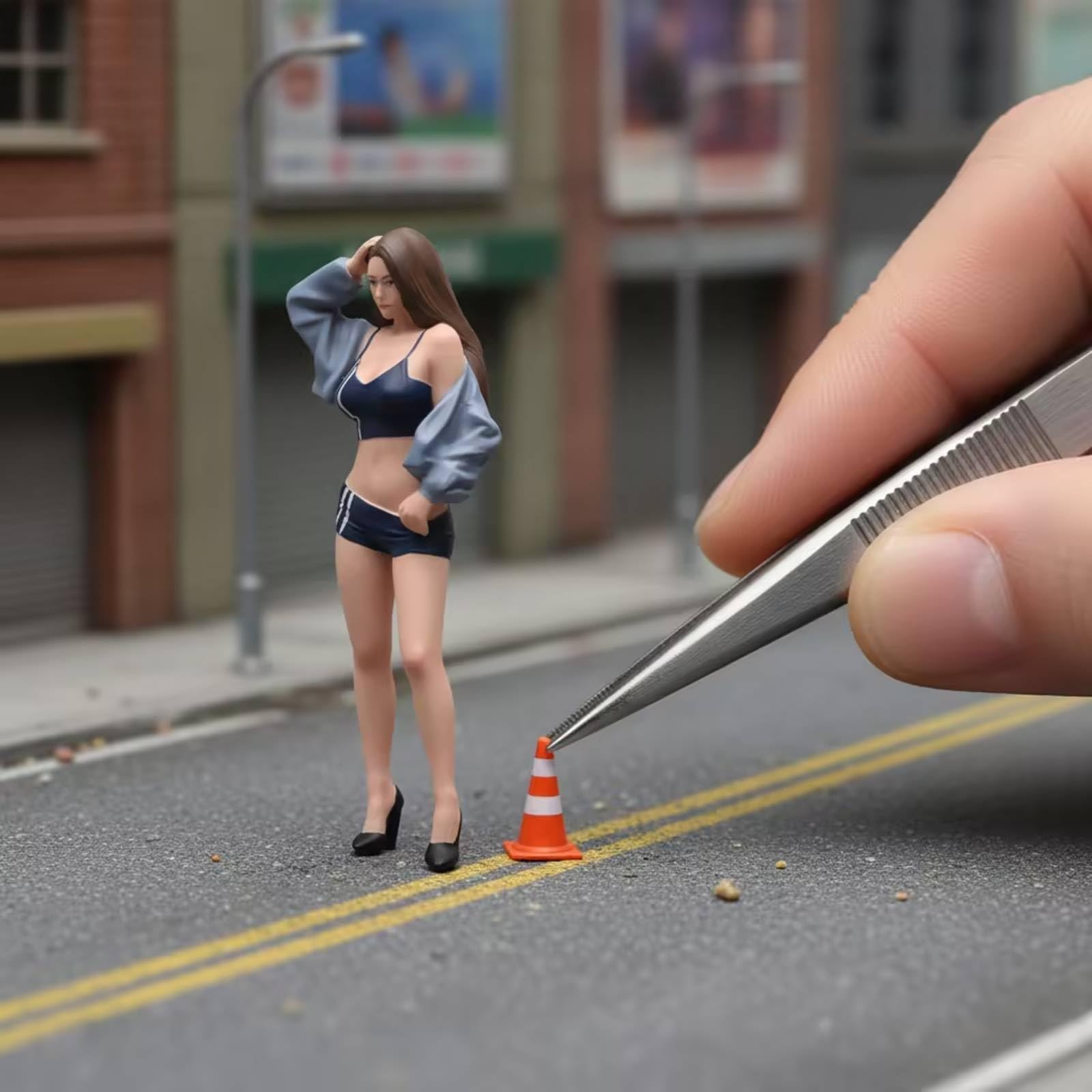 Gralara Miniatur-Frauenfigur handbemalt Frauenfigur detailreich Diorama-Figur für Sammler, Schreibtisch, 1/18, Statische Figur, Fein Bemalt Mit Gesichtszügen