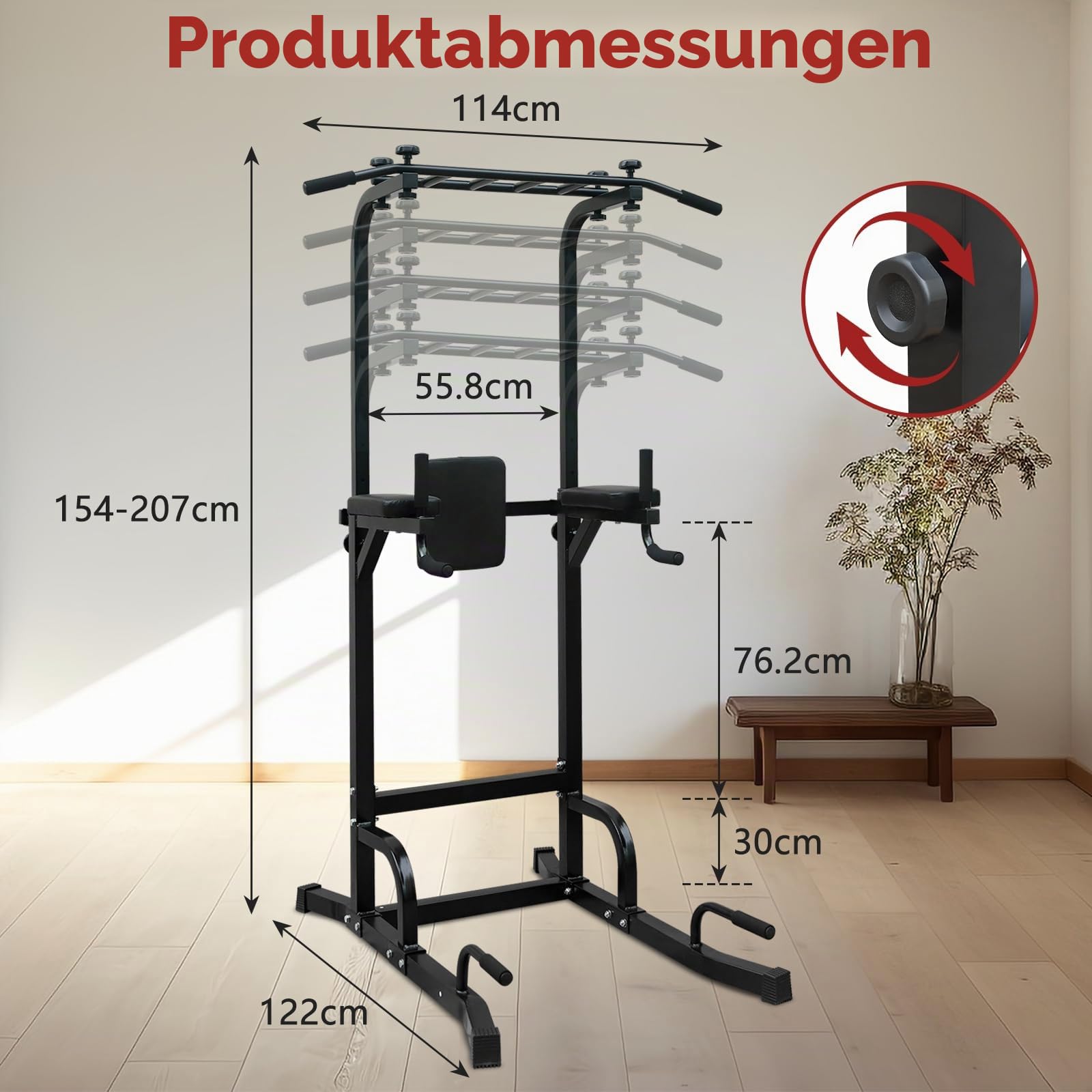 Dip Station Multifunktions-Dip Ständer, Freistehend Fitnessgerät für Calisthenics und Krafttraining, geeignet für Home Gym
