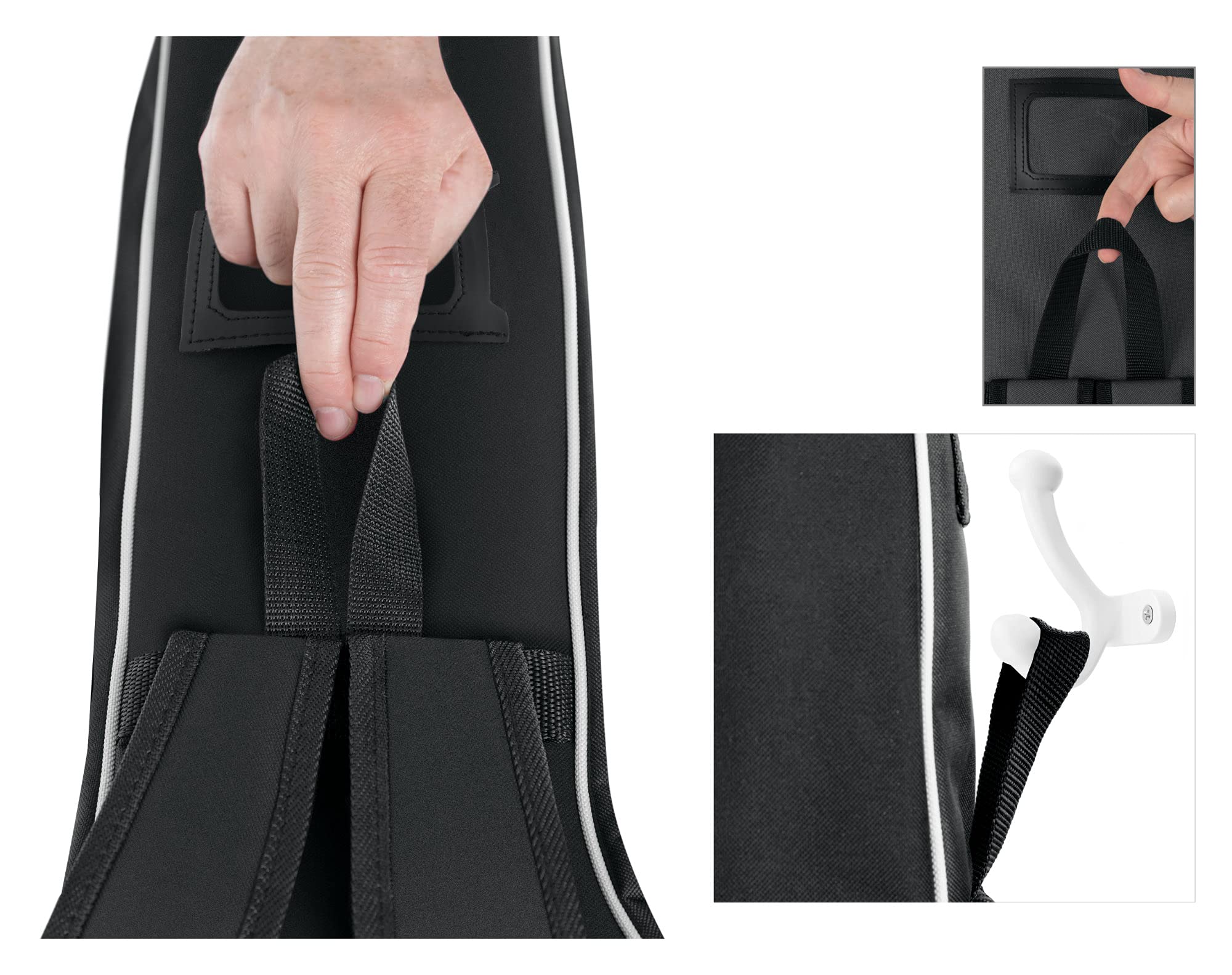 ROCKTILE Custodia Classica Per Chitarra 1/2 (gigbag imbottito, set zaino, 2 tasche esterne) nera