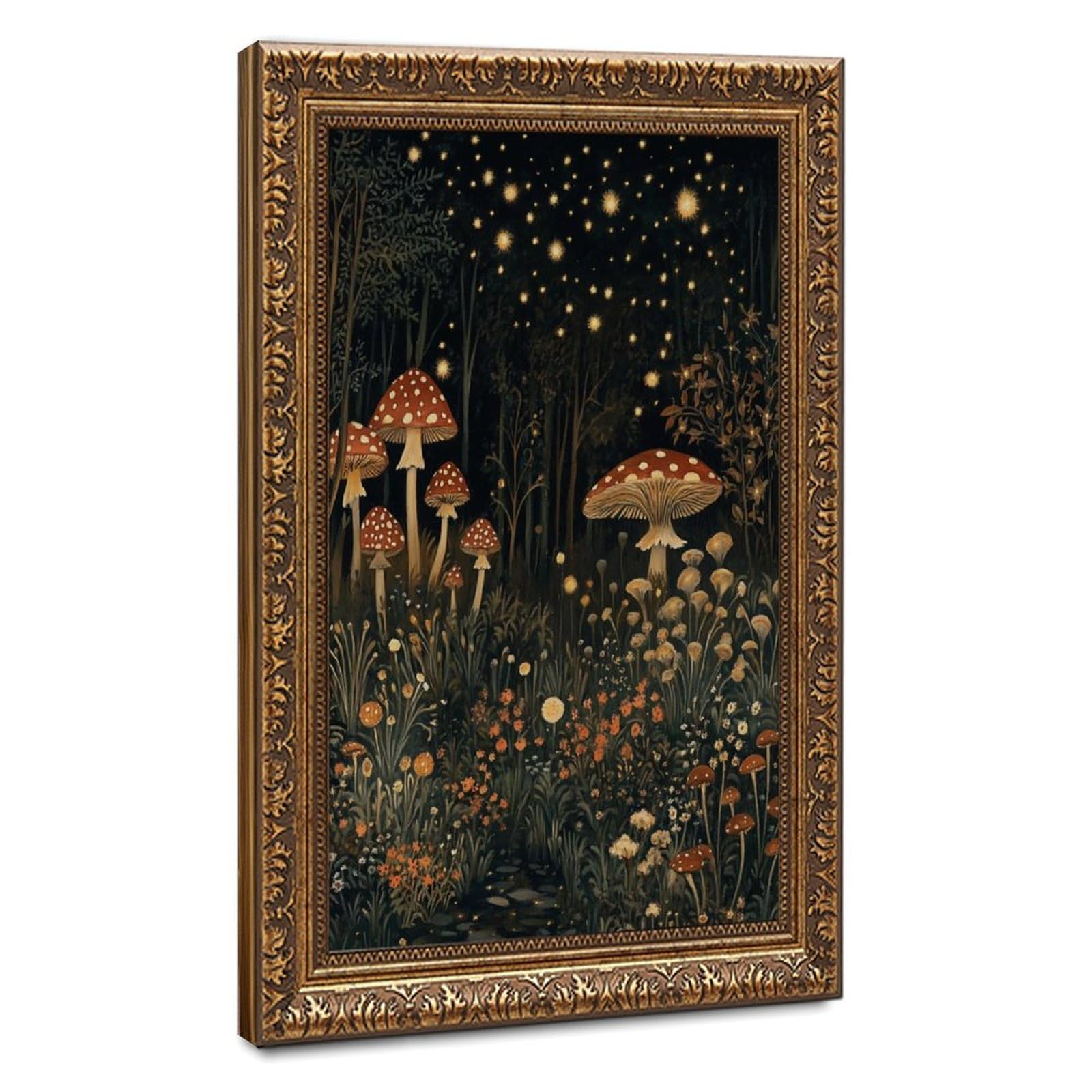 Bareronor Gothic Aesthetic Moody Floral Canvas Poster Bedroom Decor Landscape Office Room Decor Gift 20" L X 30" W
