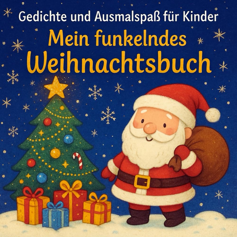 Ein weihnachtliches Mal- und Gedichtebuch für Kinder: das mit liebevollen Ausmalbildern, winterlichen Motiven und festlicher Kreativität durch die Adventszeit führt
