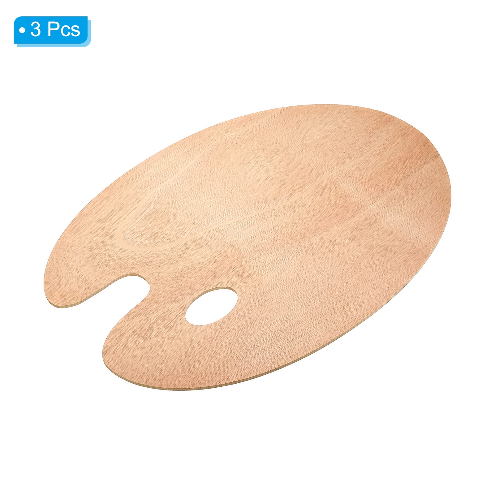 PATIKIL 12" x 16" Peinture Plateau Pale, 3 Paquet Peinture Pale Support avec Pouce Trou Ovale, Bois Couleur