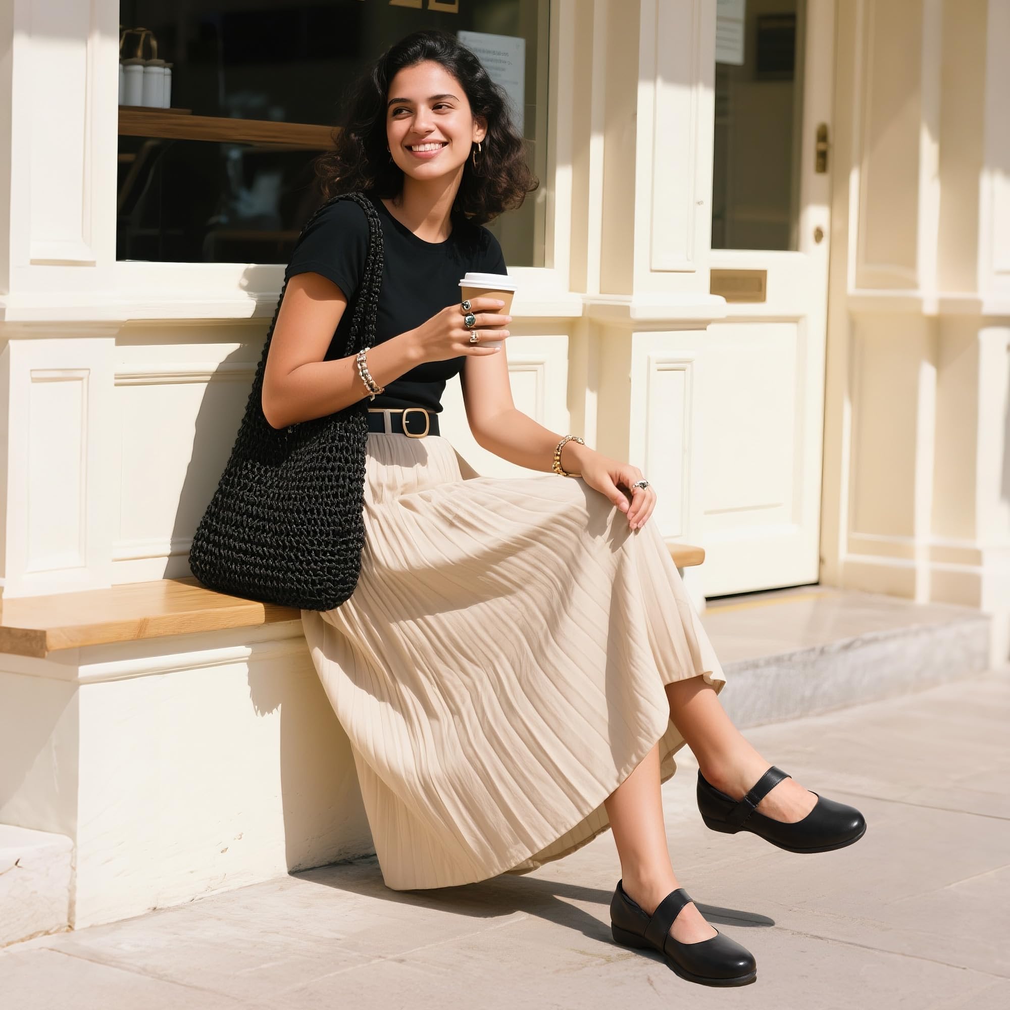 DREAM PAIRS Womens Ballet Mary Jane Flats, Comfortable Business Office Dress Shoes for Women Dressy and Work with Ankle Strap