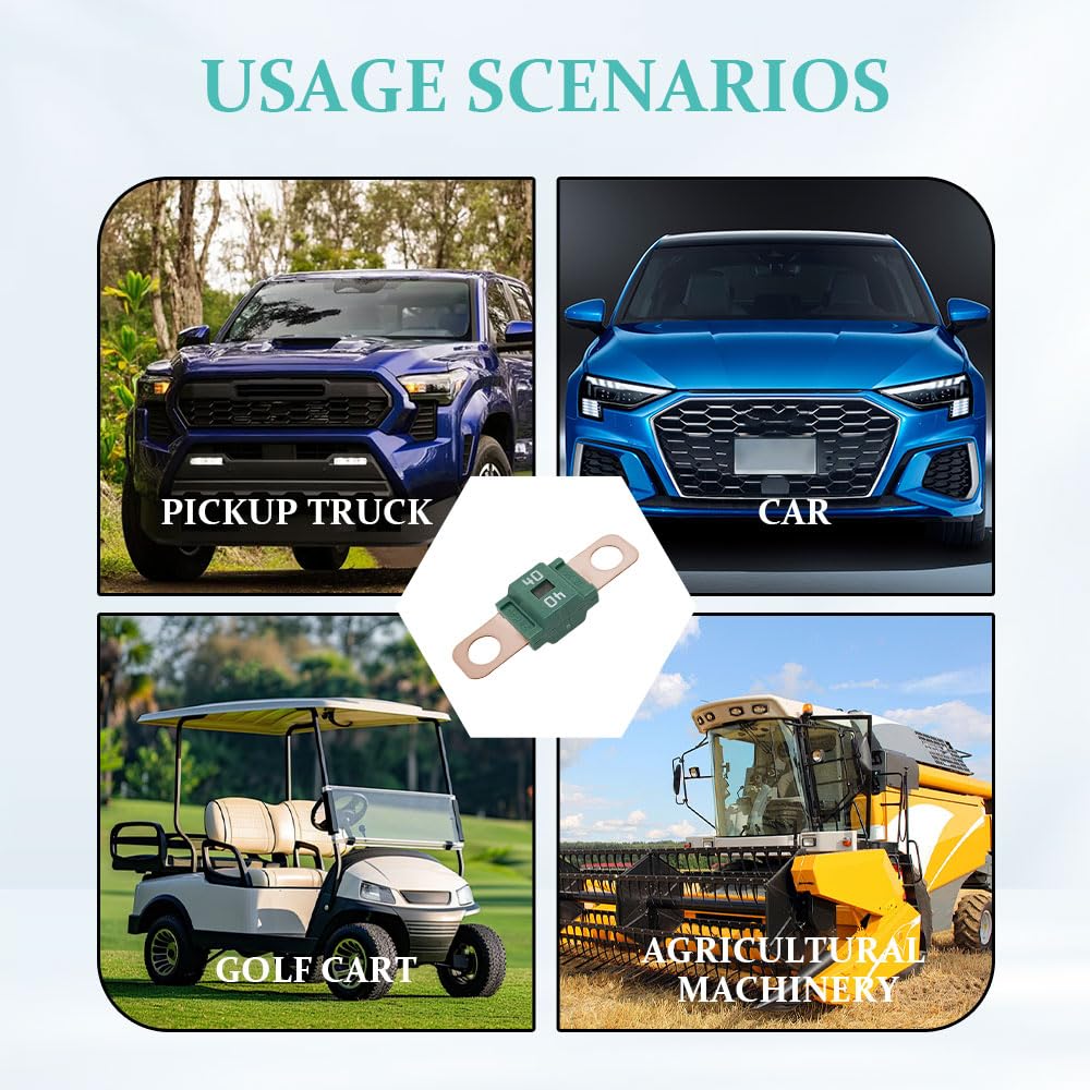 3 fusibles AMI/Midi, fusibles de coche, reemplazo de enlace AMI de alta corriente de 40 amperios, accesorios automotrices, kit surtido de tornillos para automóviles, camiones, barcos