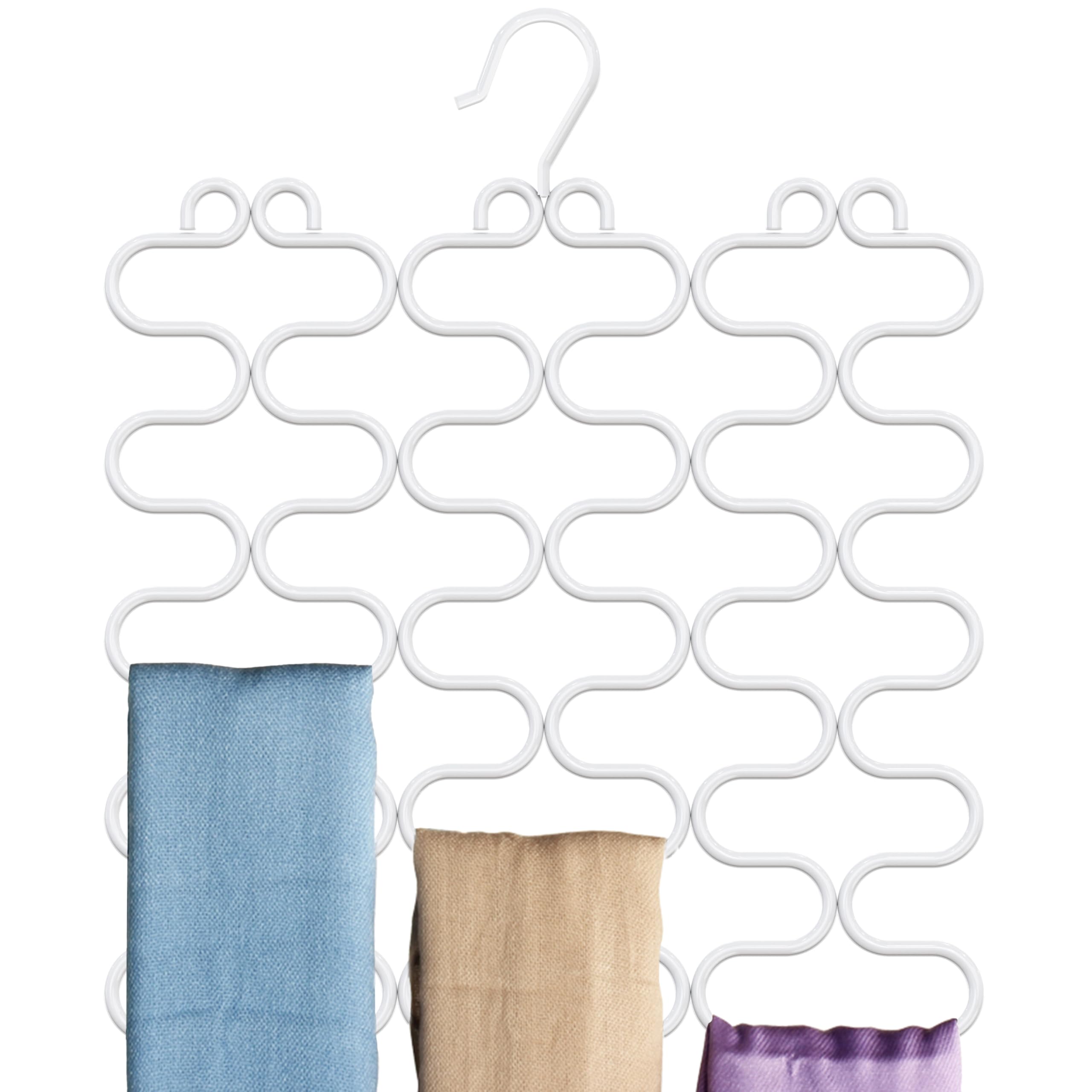 DecoBrothers Scarf Hanger for Closet, 23 Loop, White