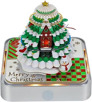 3D Calendar 2027, Time Piece Calendar 2027, 3D Tear-Off Art Desk Calendar W LED Lights, Creative 3D Memo Pad Paper Art Tree House DIY Paper Carving.